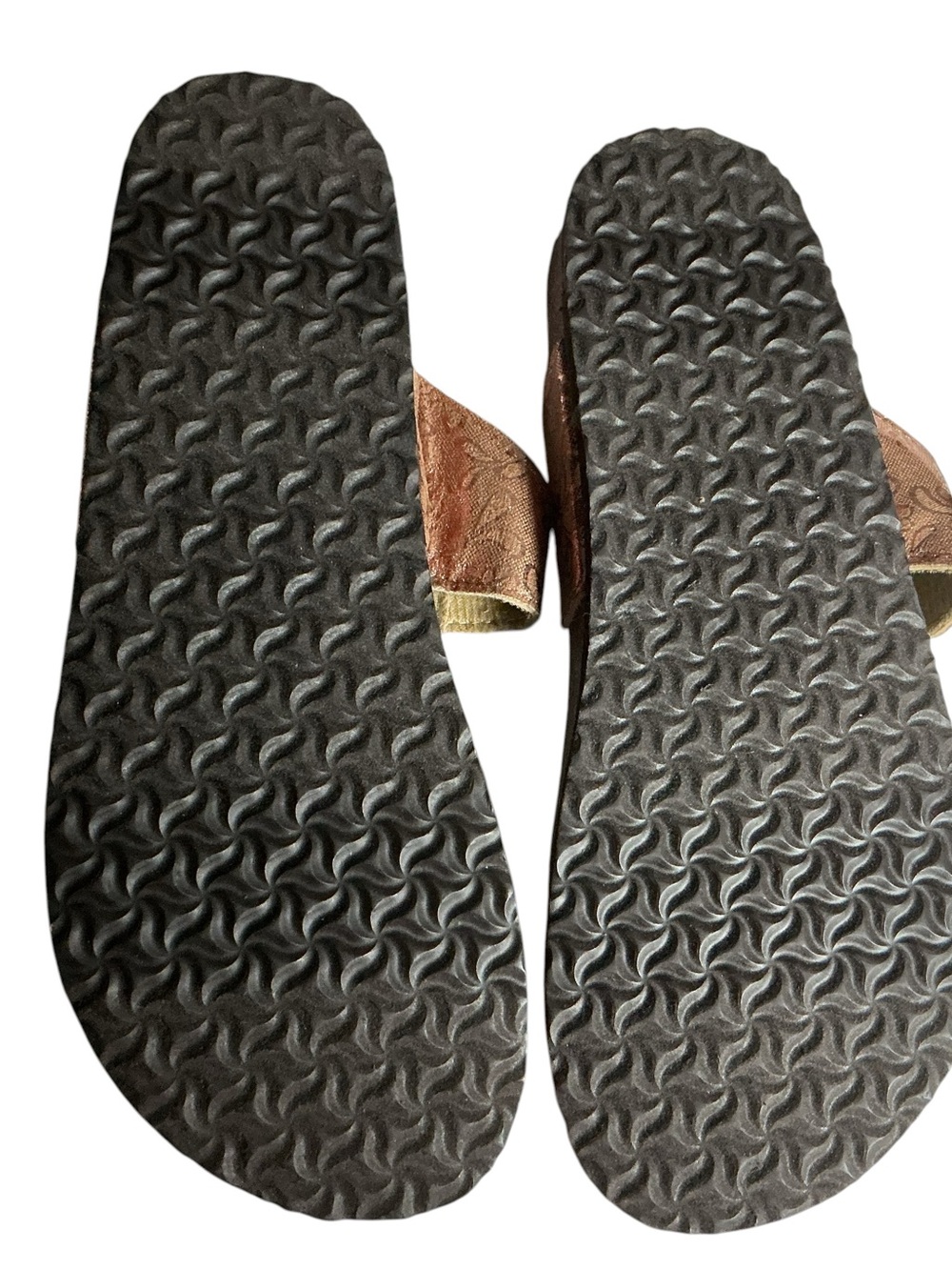 Muk Luks Womens 10 Rose Gold Metallic Braided Thong Buckle Slide Comfort Sandals - Picture 5 of 8
